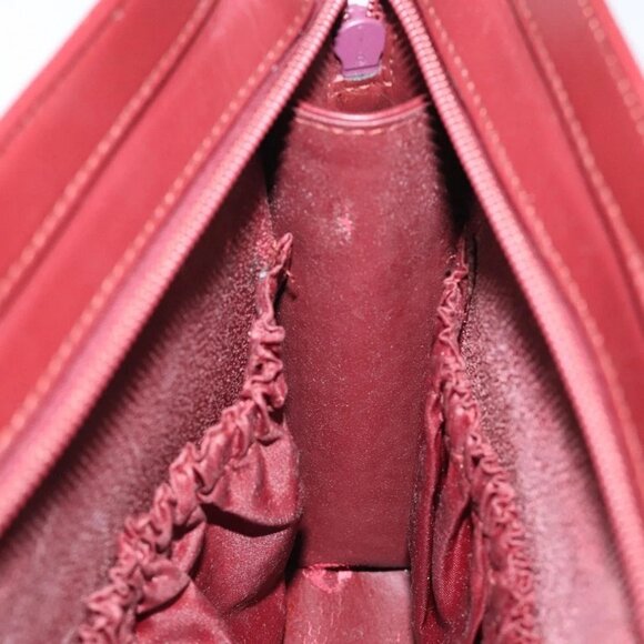 CARTIER Must Line Clutch Bag Leather Bordeaux Gold - Picture 13 of 15